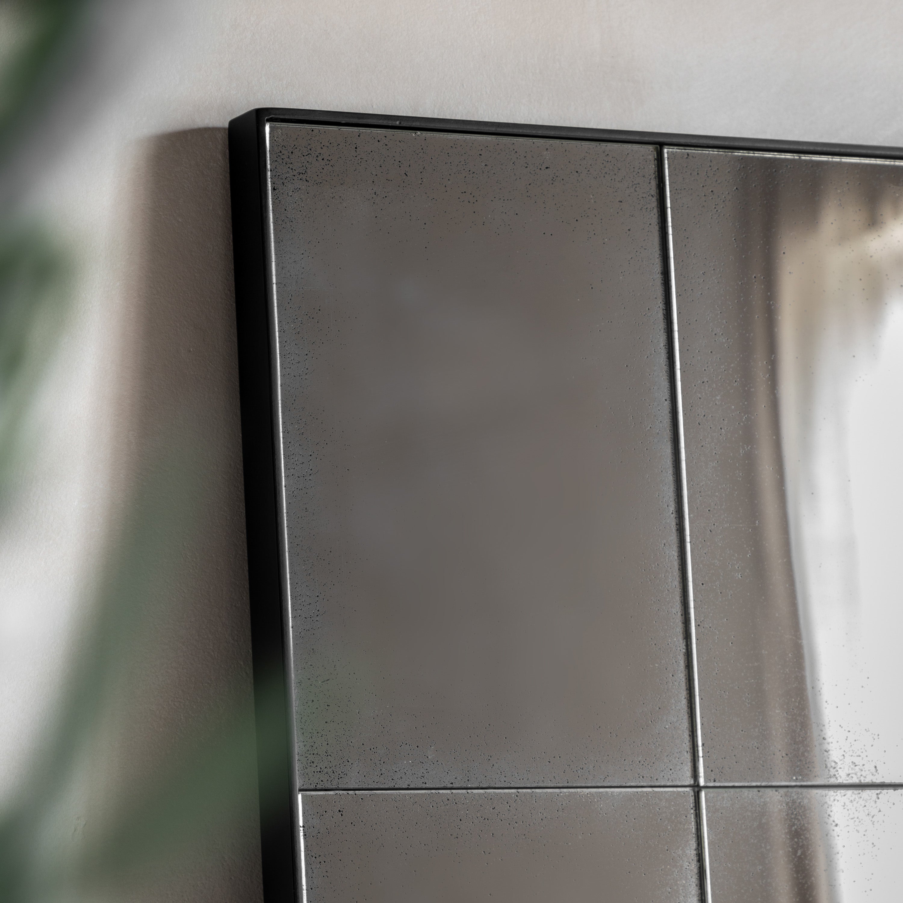 Bromley Rustic Black Window Full Length Leaner Mirror | Wide